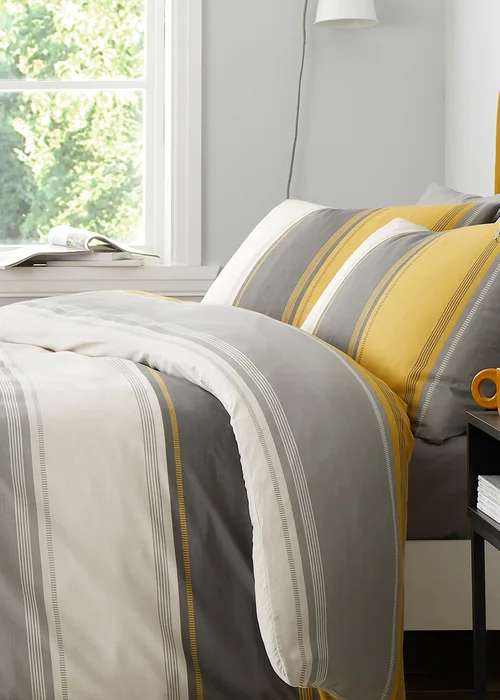 Fusion Betley Yellow Duvet Cover Set - Single Image 2