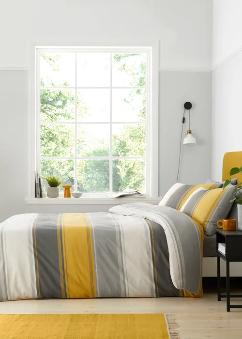 Fusion Betley Yellow Duvet Cover Set - Single Image 1