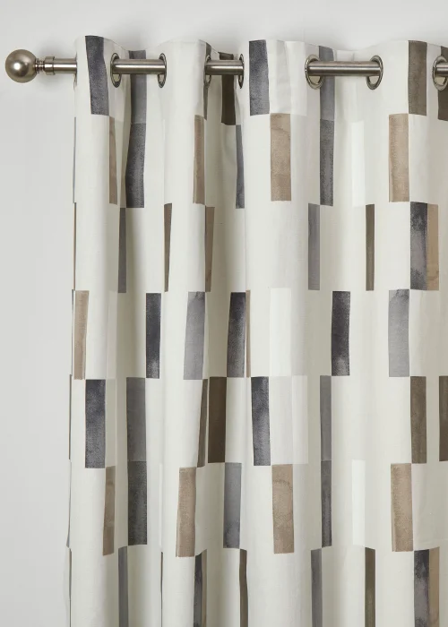 Fusion Oakland Natural Eyelet Curtains - 46W X 54D (116x137cm) Image 3