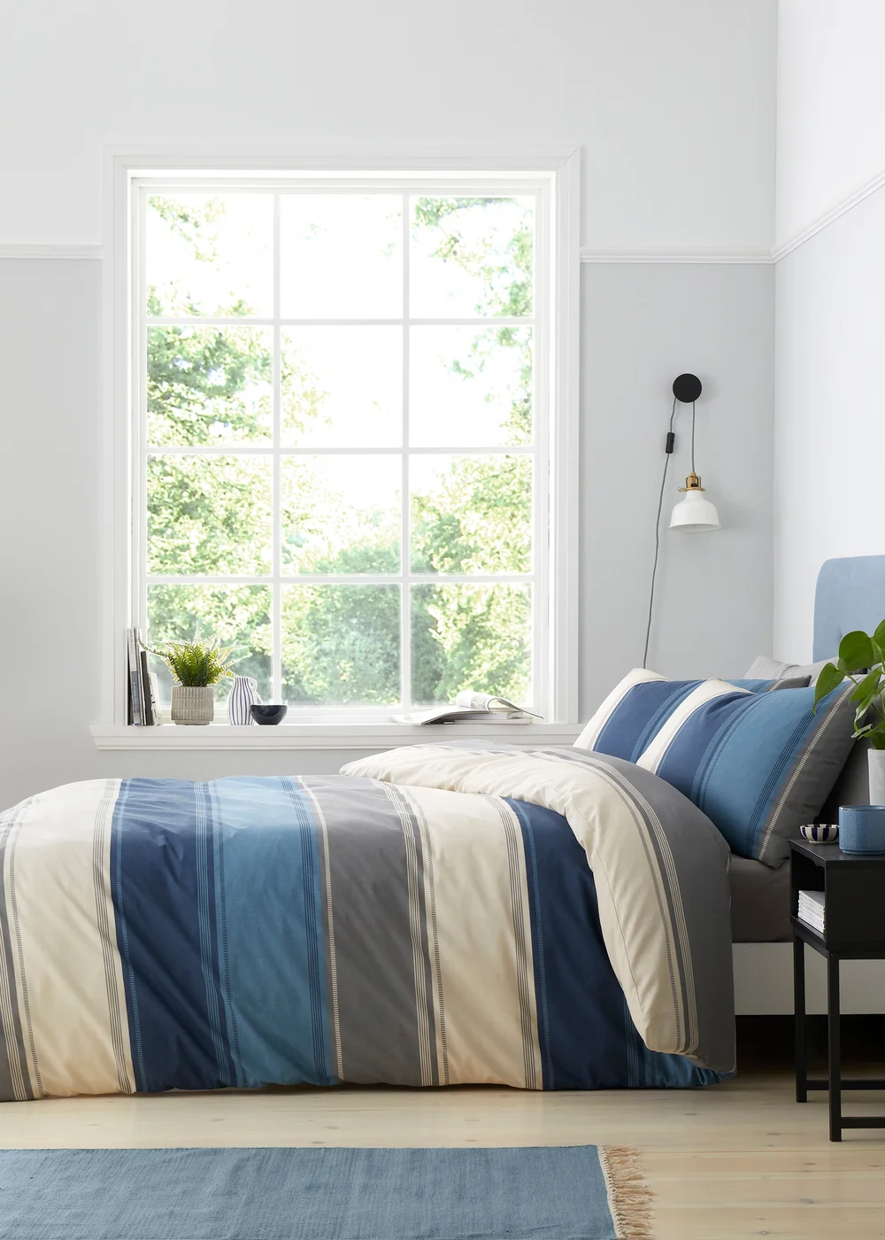 Fusion Betley Blue Duvet Cover Set - Single Image 1