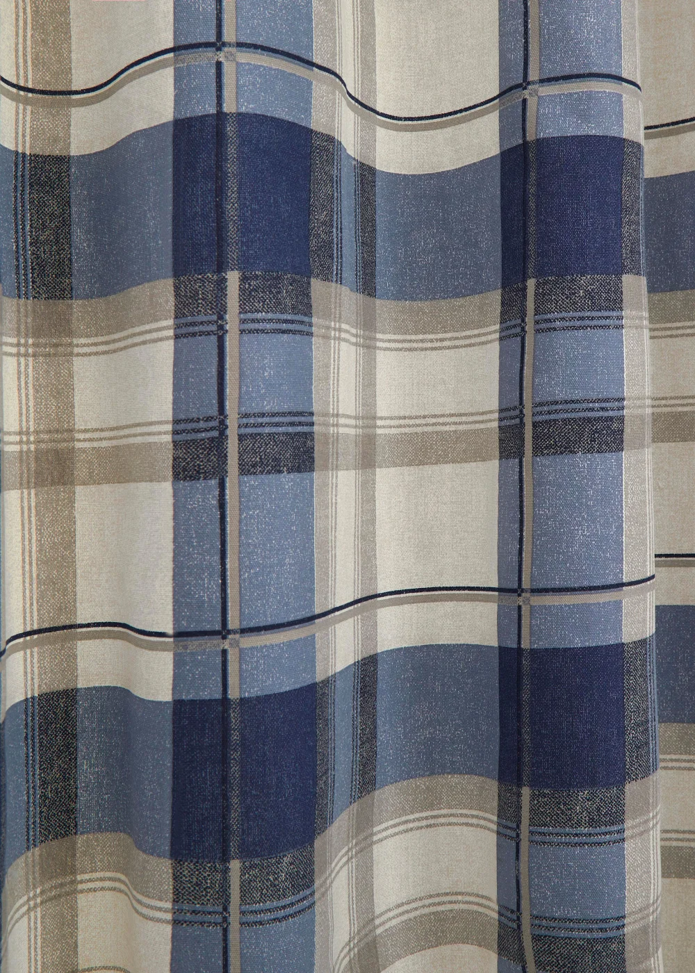 Fusion Balmoral Check Navy Eyelet Curtains - 46W X 54D (116x137cm) Image 4