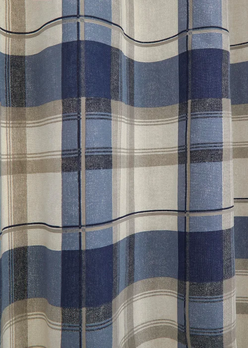 Fusion Balmoral Check Navy Eyelet Curtains - 46W X 54D (116x137cm) Image 4