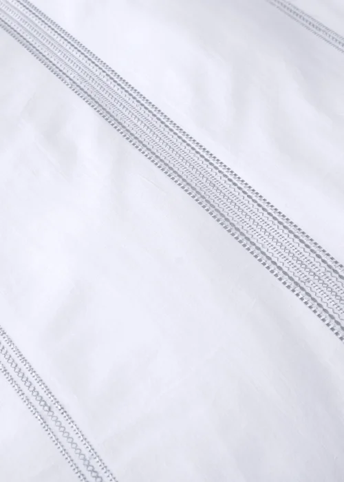 Appletree Boutique Embroidered Band White Duvet Cover Set - Double Image 4