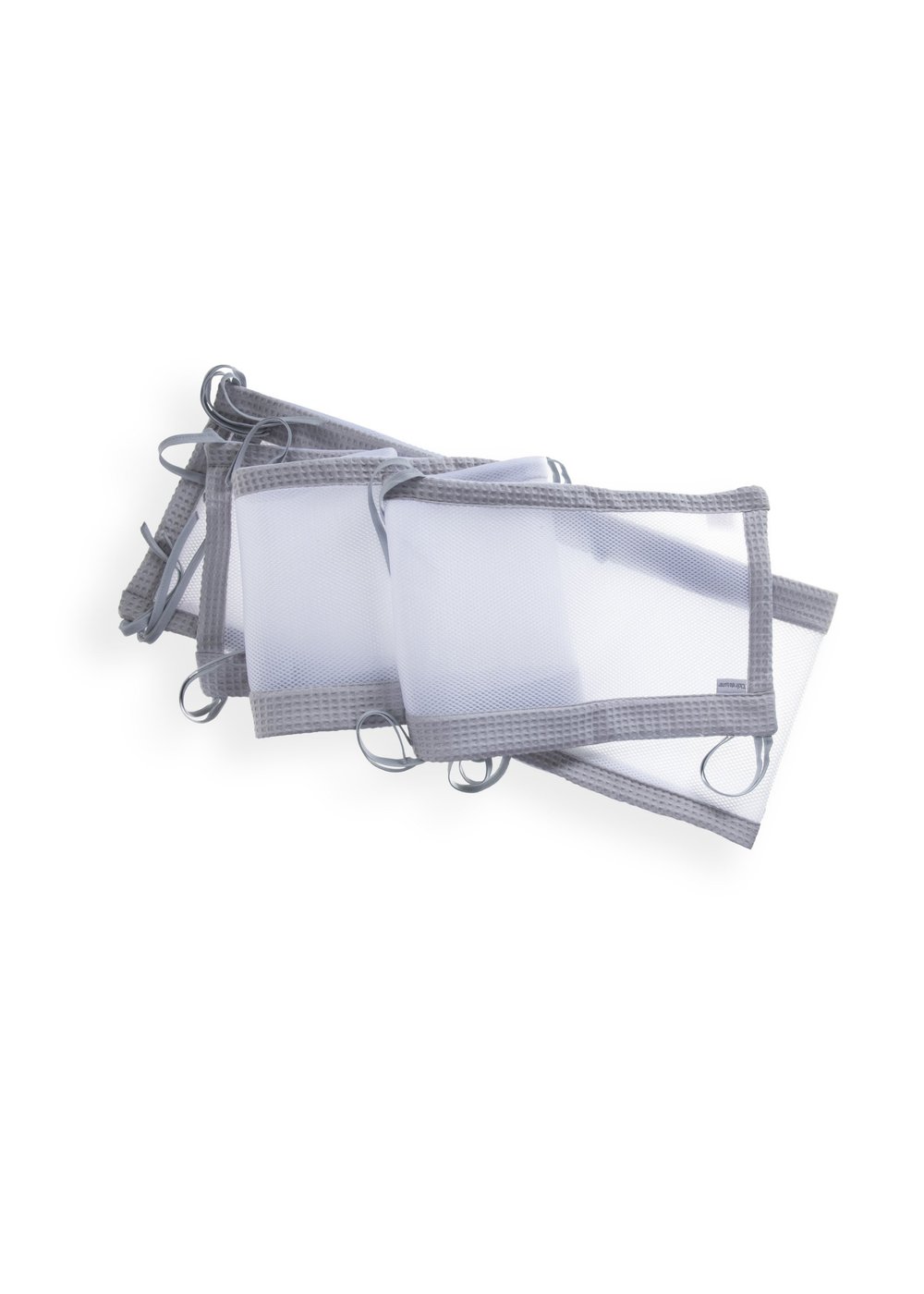 Clair de Lune 2 Pack Breathable Waffle Cot Bed Bumpers - One Size Image 1