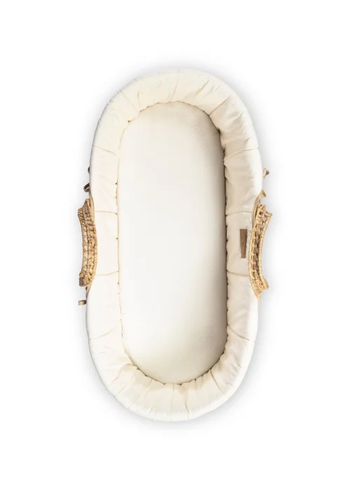 Clair de Lune Cream Organic Palm Moses Basket - One Size Image 4
