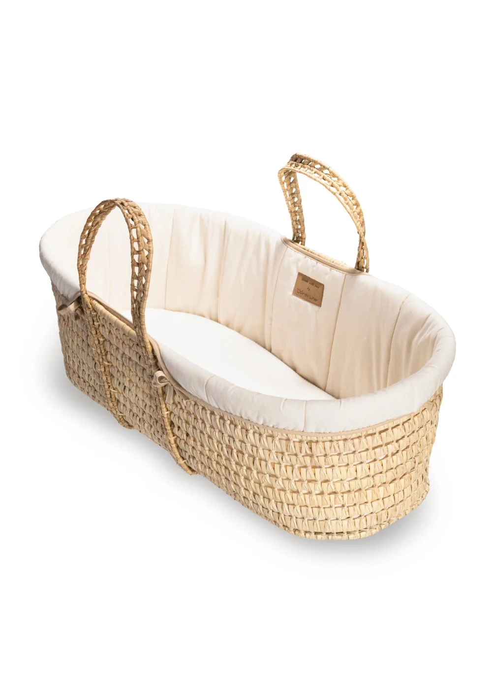 Clair de Lune Cream Organic Palm Moses Basket - One Size Image 1