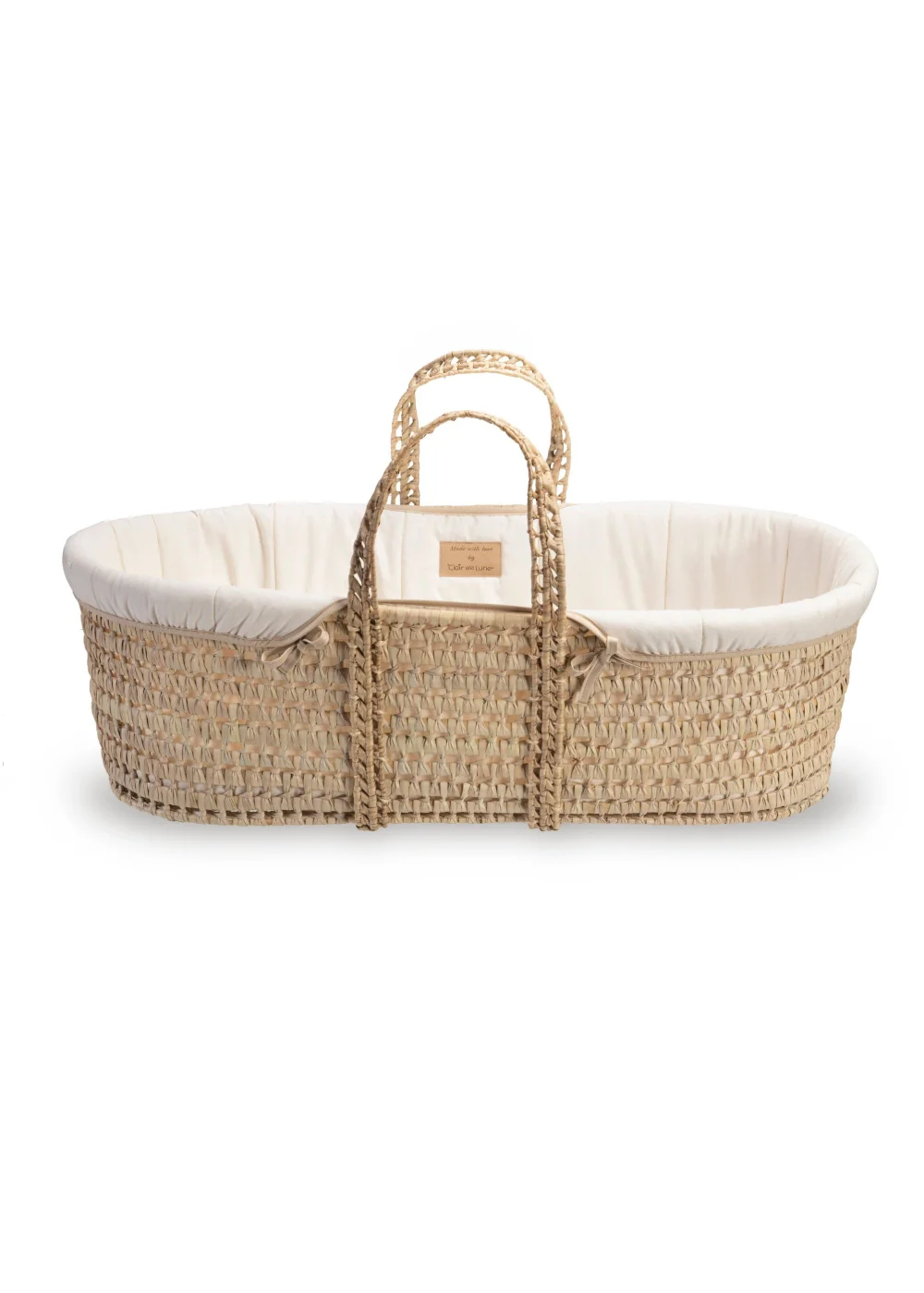 Clair de Lune Cream Organic Palm Moses Basket - One Size Image 3