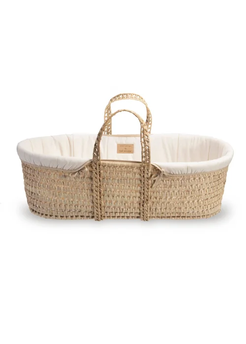 Clair de Lune Cream Organic Palm Moses Basket - One Size Image 3
