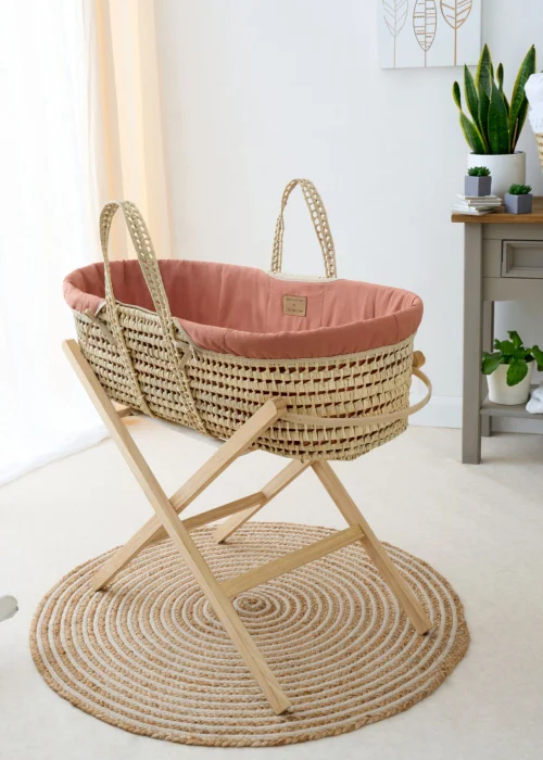 Clair de Lune Rust Organic Palm Moses Basket - One Size Image 2