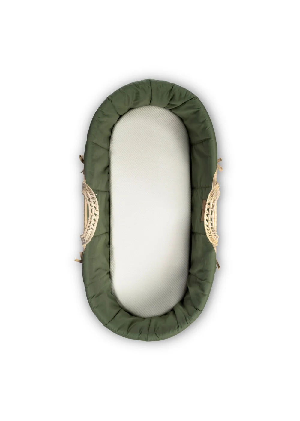 Clair de Lune Forest Green Organic Palm Moses Basket - One Size Image 3
