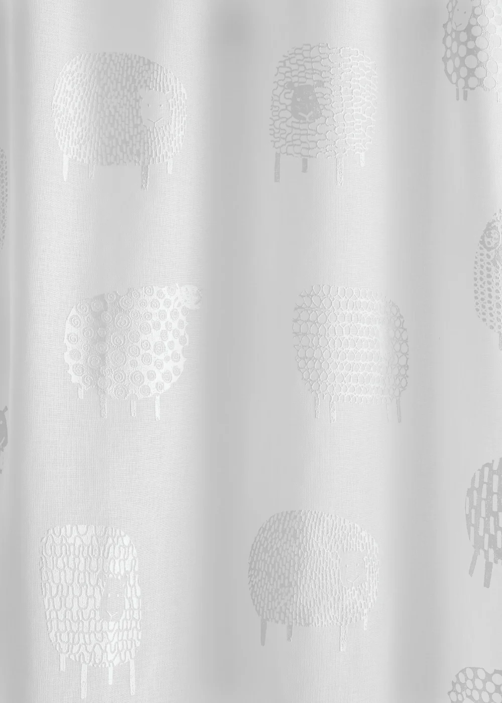 Fusion Dotty Sheep White Voile Panel - 55W X 48D (140x122cm) Image 2