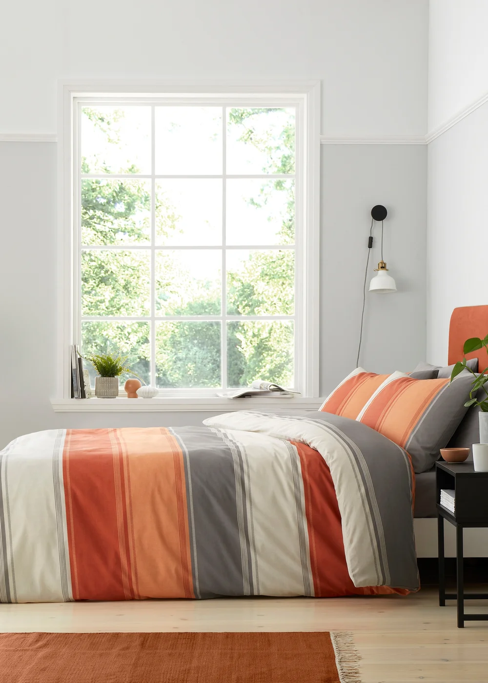 Fusion Betley Orange Duvet Cover Set - Single Image 1