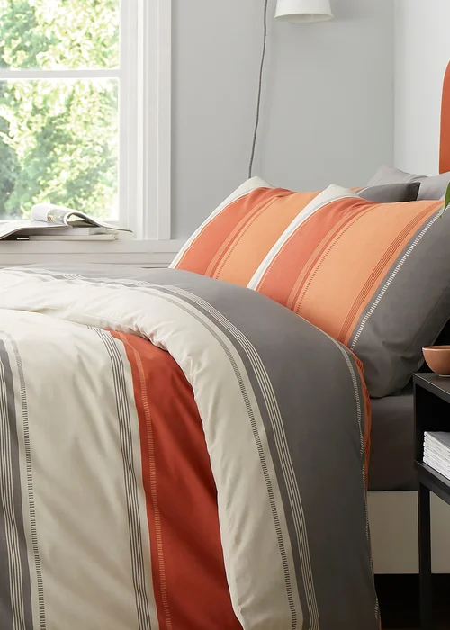 Fusion Betley Orange Duvet Cover Set - Single Image 2