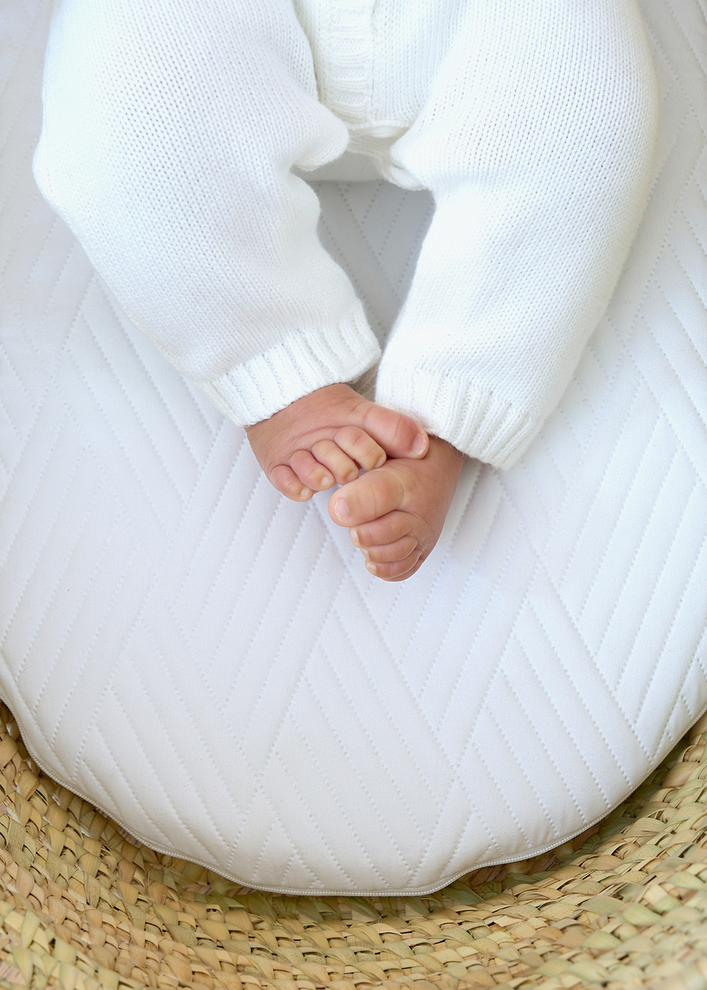 Clair de Lune Quilted Microfibre Palm Moses Basket/Noah Pod Mattress - One Size Image 2