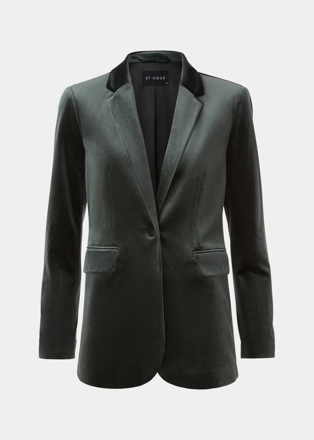 Et Vous Green Velvet Blazer - 8 Image 5