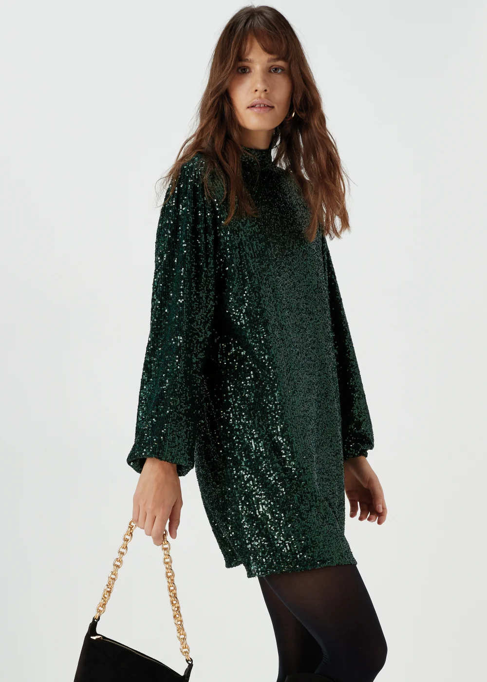 Et Vous Green Sequin Batwing Mini Dress - 8 Image 4