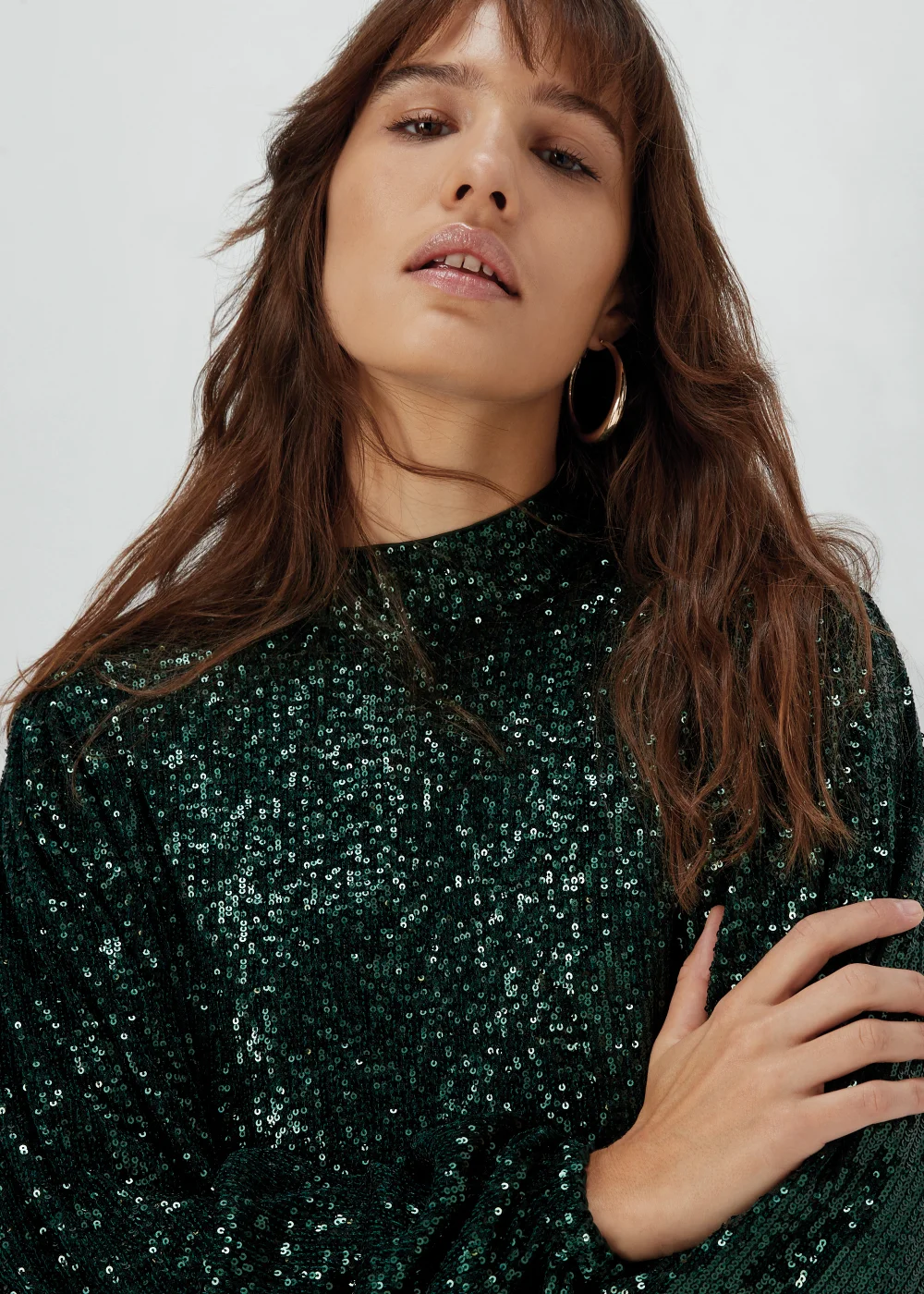 Et Vous Green Sequin Batwing Mini Dress - 8 Image 3