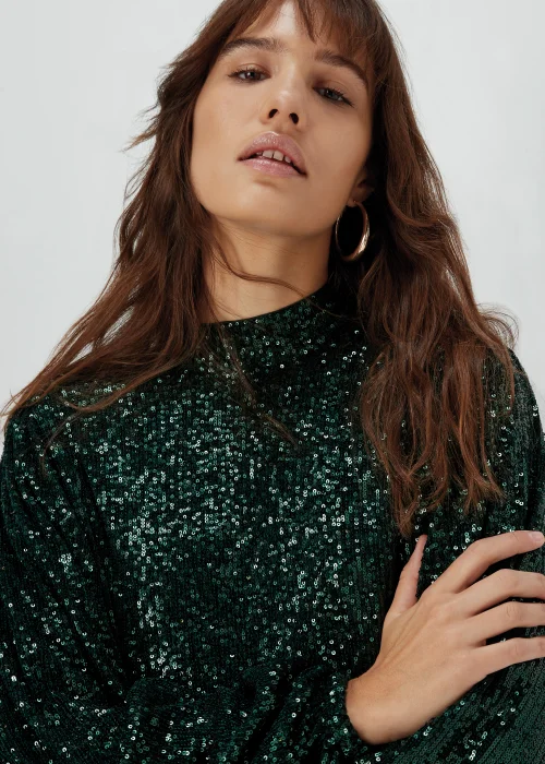Et Vous Green Sequin Batwing Mini Dress - 8 Image 3