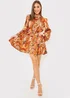 In the Style Danielle Orange Paisley Print Skater Dress - 8 Image 2