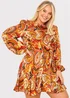 In the Style Danielle Orange Paisley Print Skater Dress - 8 Image 5