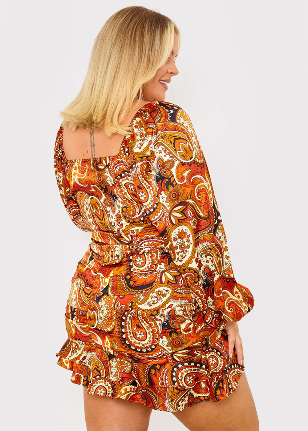 In the Style Danielle Rust Paisley Print Bodysuit - 8 Image 10