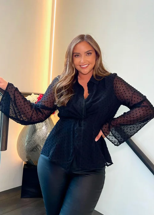 In the Style Jac Jossa Black Dobby Twist Blouse - 8 Image 1