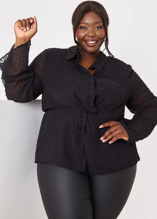 In the Style Jac Jossa Black Dobby Twist Blouse - 8 Image 6