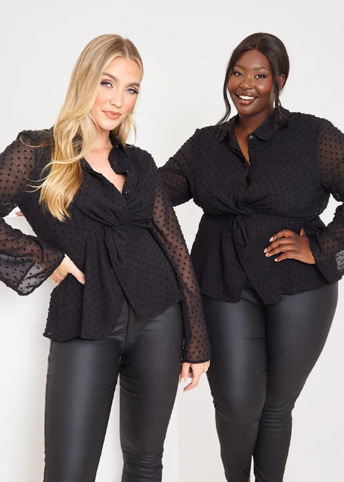 In the Style Jac Jossa Black Dobby Twist Blouse - 8 Image 2