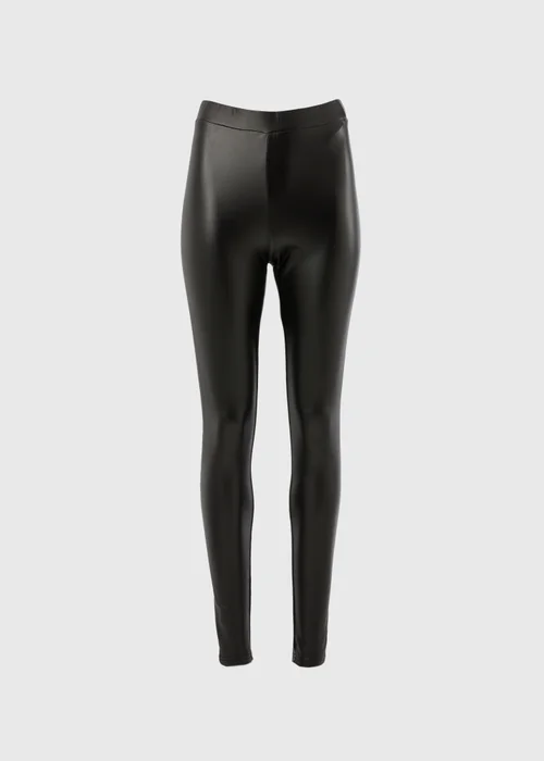 JDY Stine Black PU Leggings - 8 Image 5