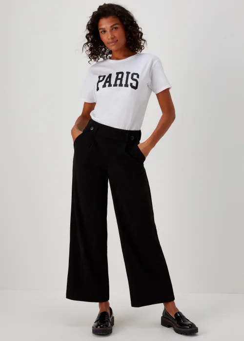 JDY Geggo Black Button Trousers - 8 Image 1