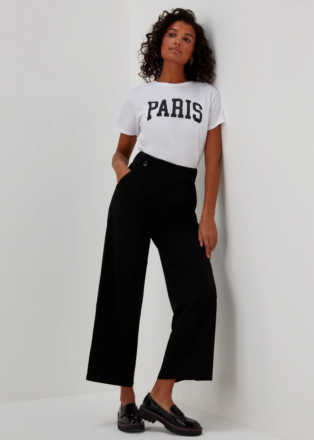 JDY Geggo Black Button Trousers - 8 Image 4