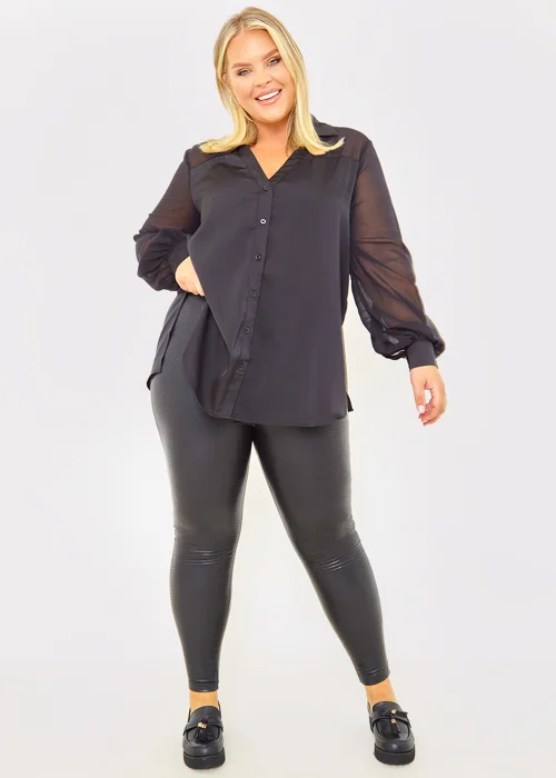 In the Style Jess Millichamp Black PU Snake Leggings - 22 Image 2