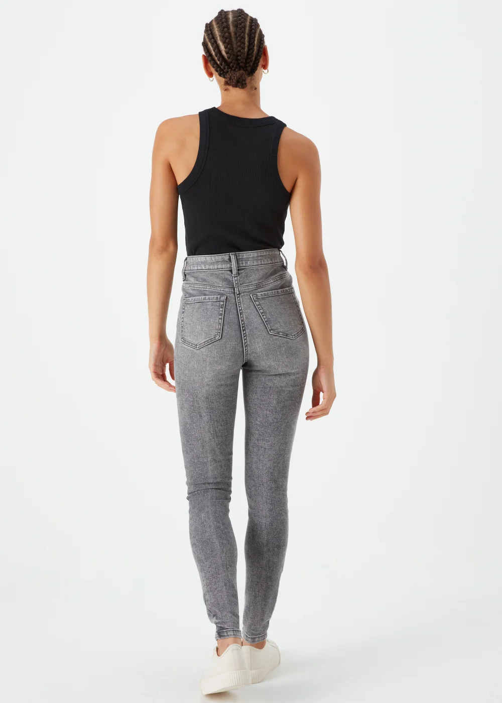 Papaya Petite April Grey Ripped Super Skinny Jeans - Size 6 Image 2