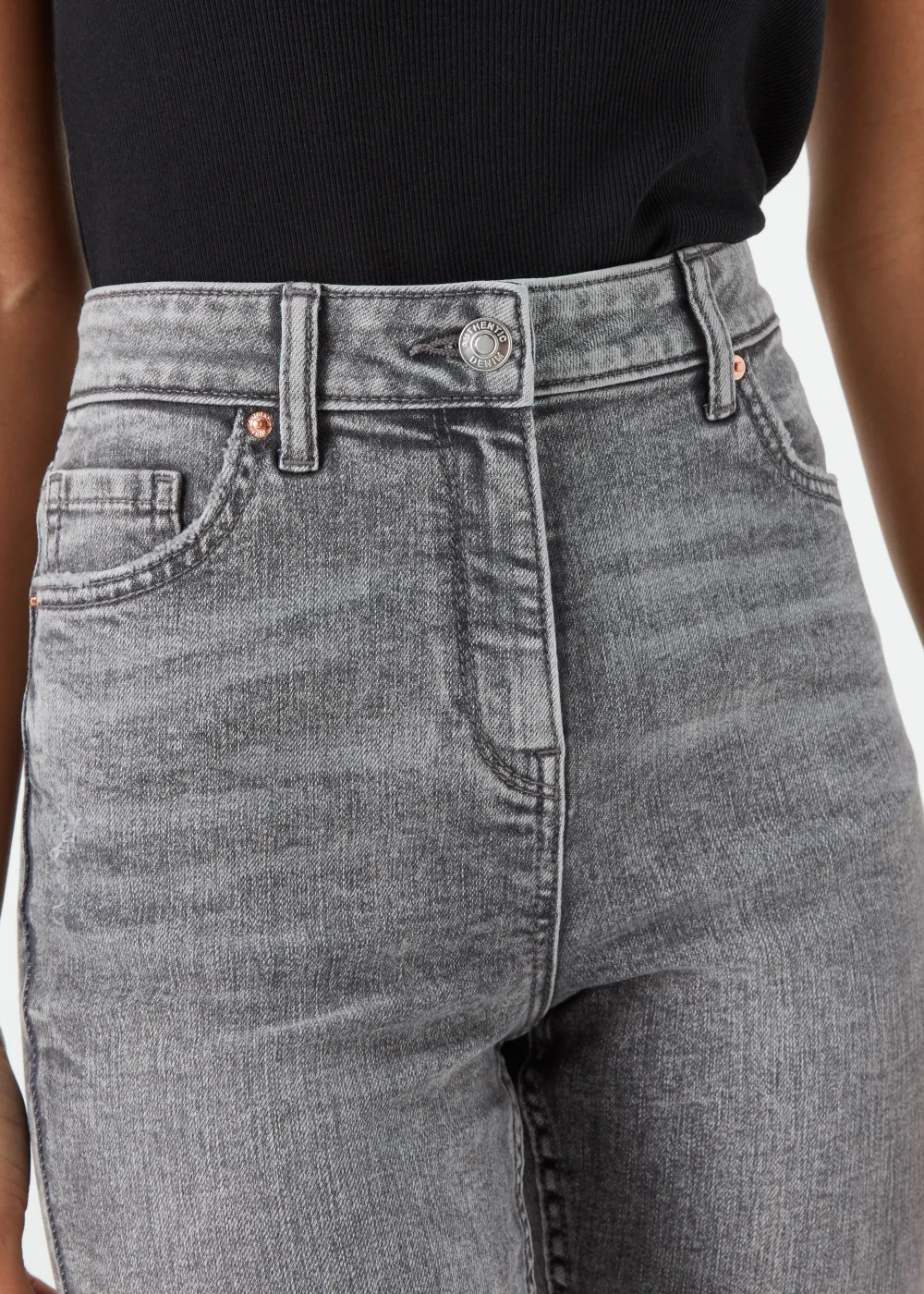 Papaya Petite April Grey Ripped Super Skinny Jeans - Size 6 Image 3