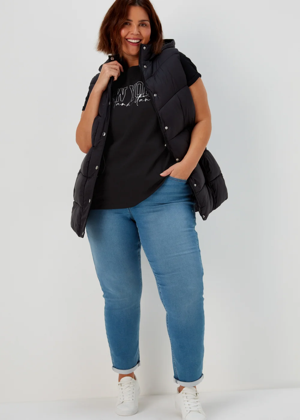 Papaya Curve Black New York Slogan T-Shirt - 18 Image 4