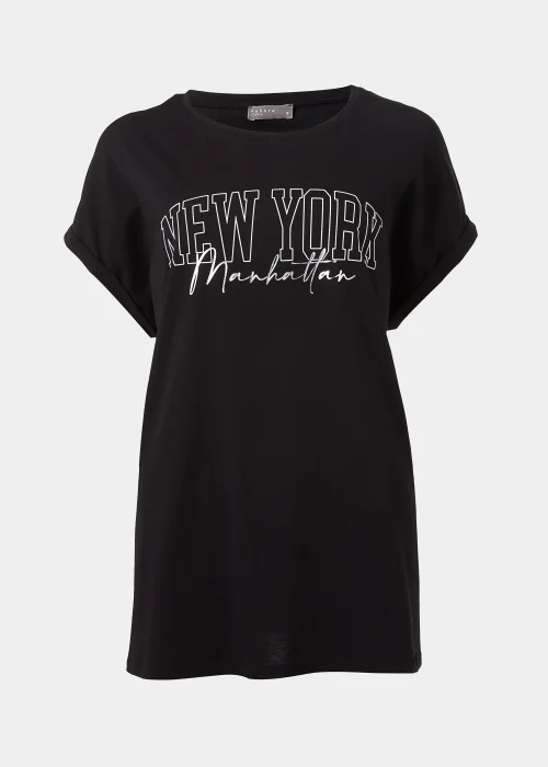 Papaya Curve Black New York Slogan T-Shirt - 18 Image 5