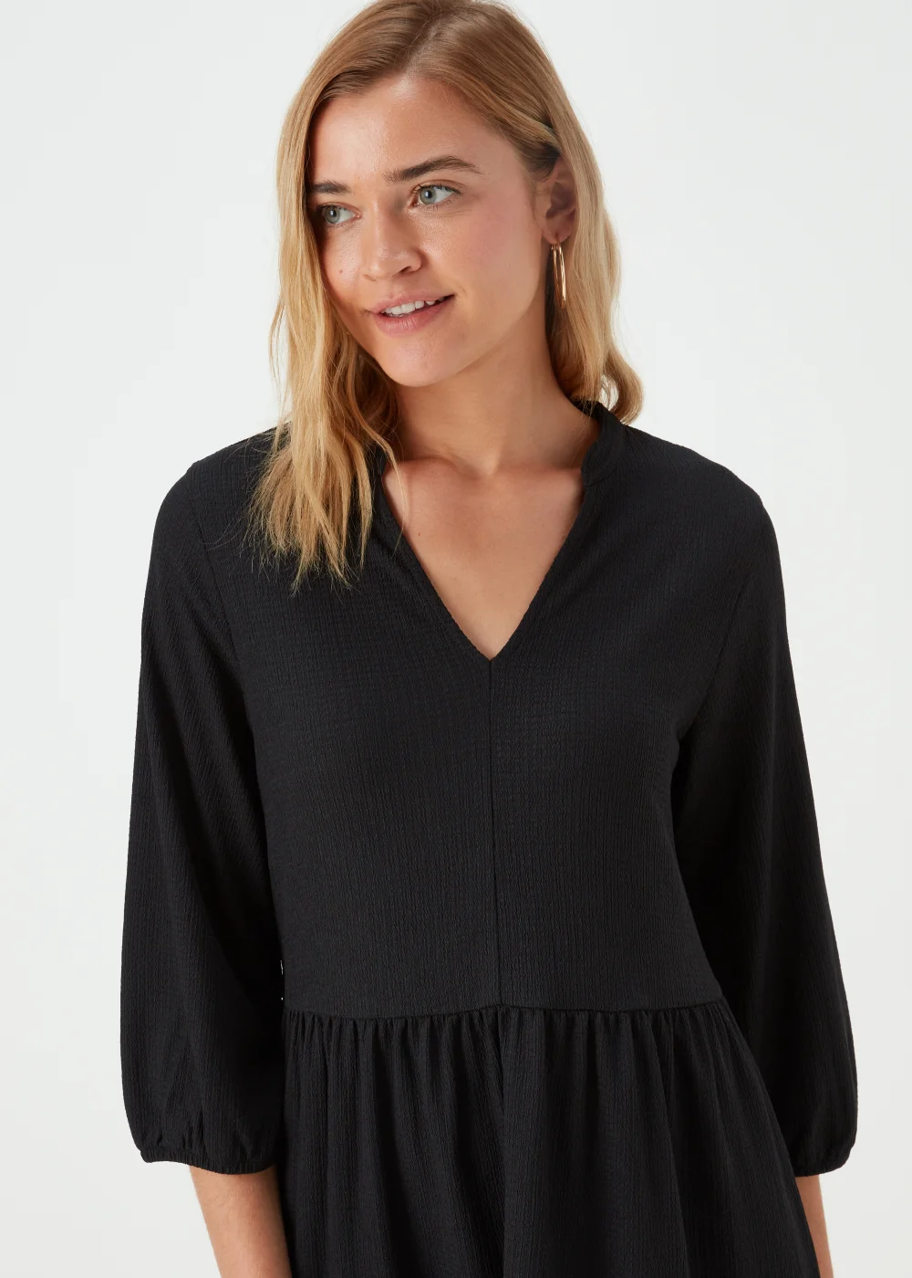 Black Jersey Crinkle Mini Dress - 8 Image 3