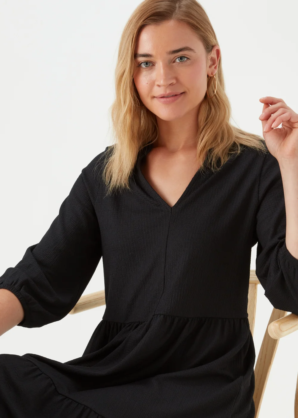 Black Jersey Crinkle Mini Dress - 8 Image 4