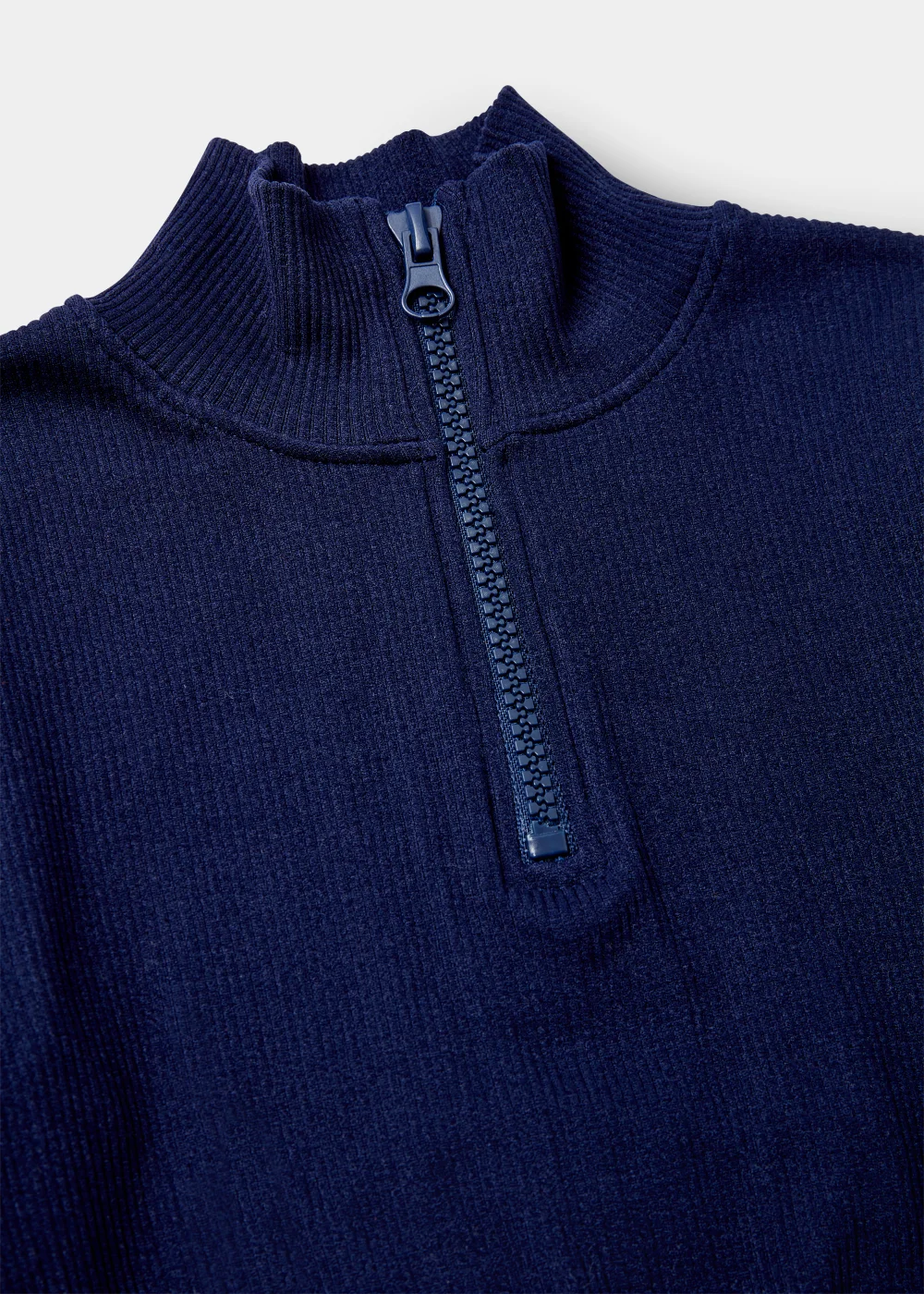 Girls Navy Seamless Half Zip Top (7-15yrs) - Small Image 2