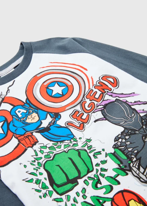 Kids Charcoal Marvel Print Long Sleeve Pyjama Set (5-12yrs) - Age 5 Years Image 2