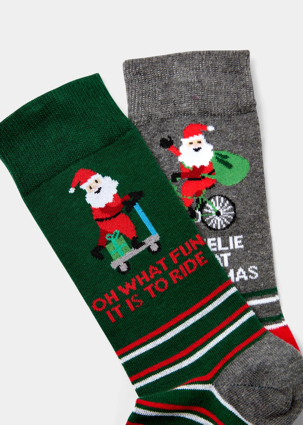 2 Pack Christmas Santa Socks - Sizes 6 - 8.5 Image 2