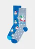 2 Pack Christmas Snowman Socks - Sizes 6 - 8.5 Image 1