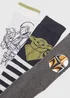 3 Pack Black Mandalorian Print Jacquard Socks - Sizes 6 - 8.5 Image 2