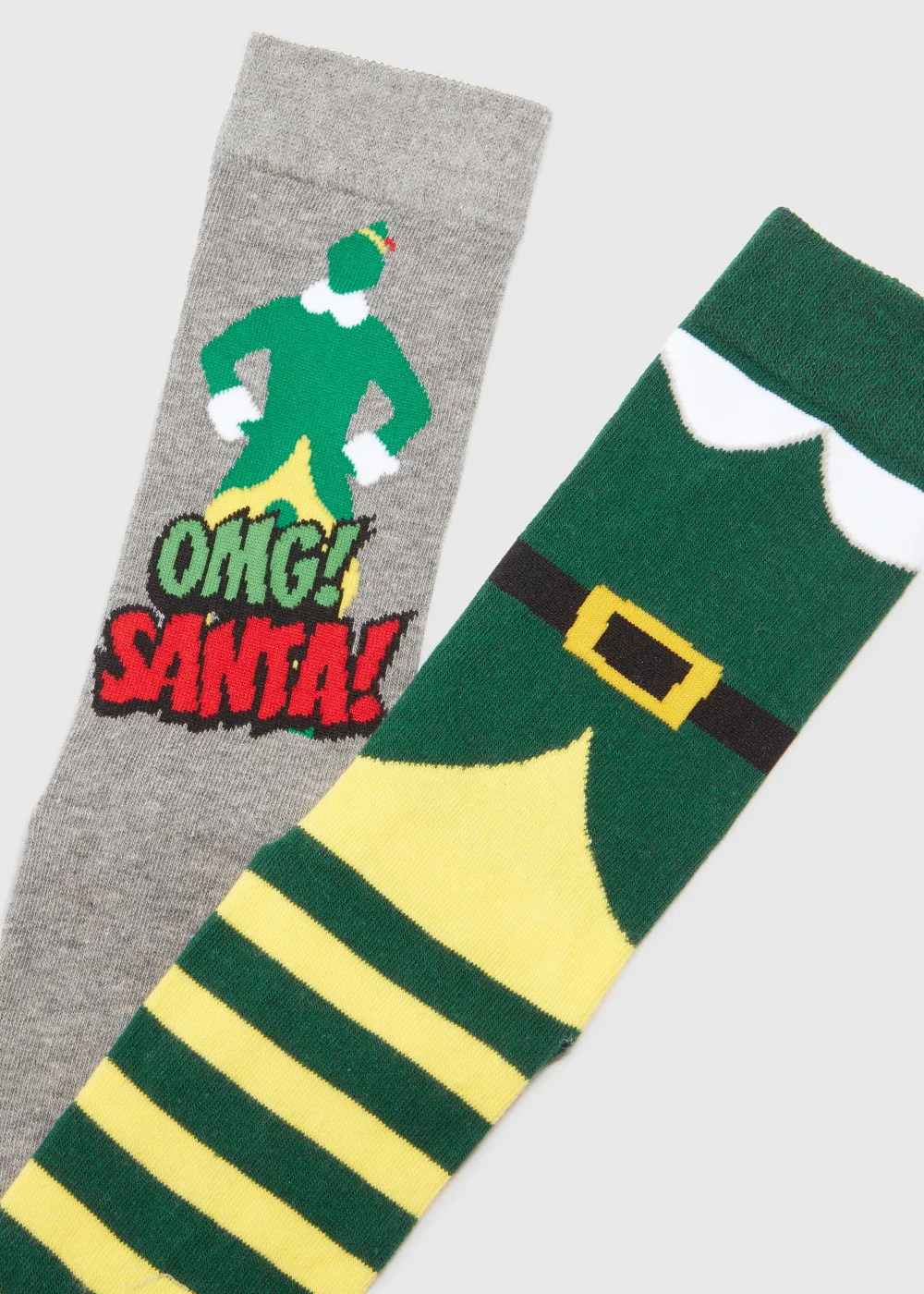 2 Pack Multicoloured Elf Print Jacquard Socks - Sizes 6 - 8.5 Image 2