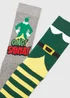 2 Pack Multicoloured Elf Print Jacquard Socks - Sizes 6 - 8.5 Image 2