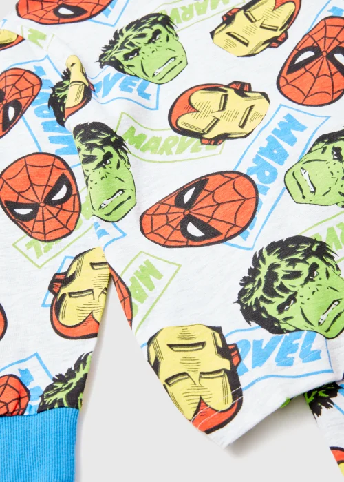 Kids Blue Marvel Print Long Sleeve Pyjama Set (5-12yrs) - Age 5 Years Image 2
