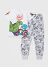 Kids White & Grey Marvel Team Goals Pyjama Set (5-12yrs) - Age 5 Years Image 1