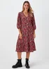 Pink Ditsy Floral Midi Dress - 8 Image 1