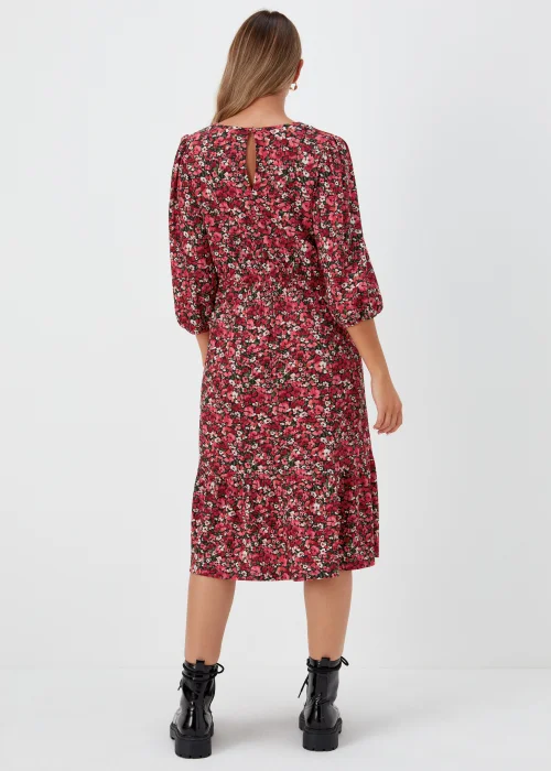 Pink Ditsy Floral Midi Dress - 8 Image 2