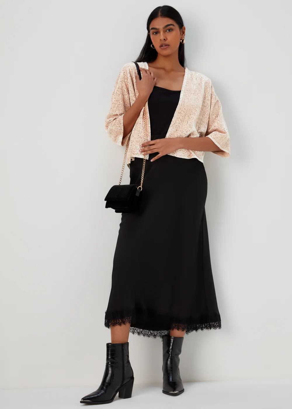 Gold Sequin Kimono - Small Image 4